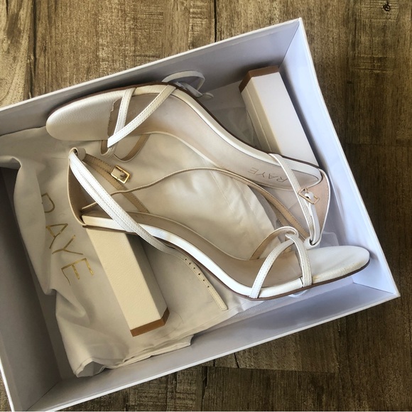 Raye Hatty Heel in White Block Heel 10 - Picture 6 of 16